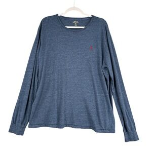 Polo Ralph Lauren Men's Long Sleeve T-Shirt Blue Heather‎ XL Crew Neck Cotton